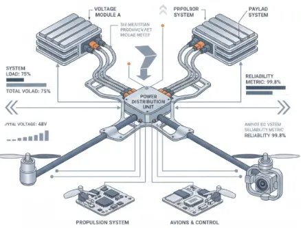 Conceptual illustration of UAV battery voltage architecture and system-level power design