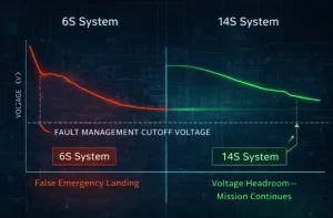 UAV battery voltage sag comparison