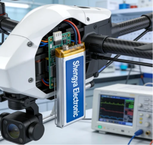 Drone powered by Shengya Electronic high-energy density battery.