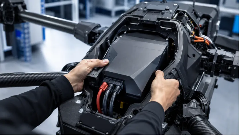 Installing a custom battery pack into an industrial drone