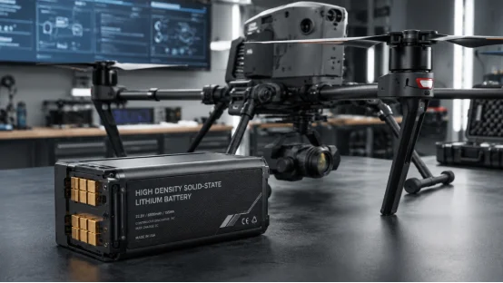 High-density solid-state lithium battery and drone