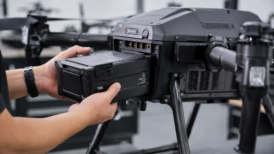 Installing TB65 battery into an industrial drone