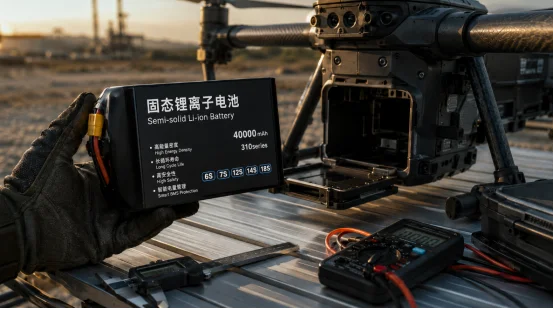 Semi-solid Li-ion battery upgrade for industrial drone