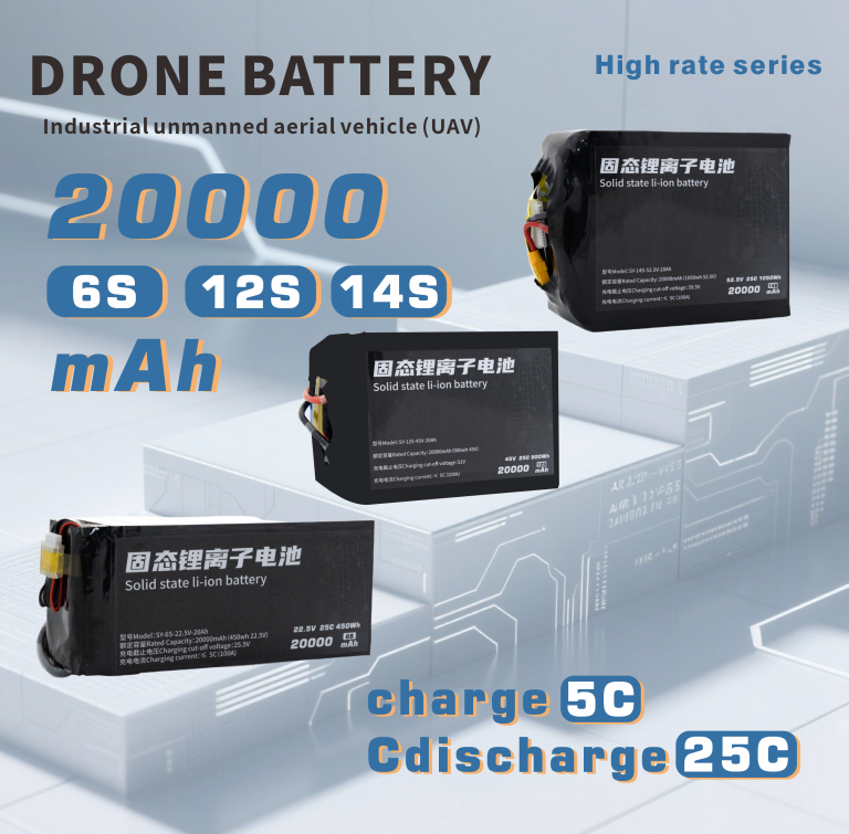 190 Series 6S 12S 14S 20000mAh 25C Long-range,High-security high-energy, high-density, high-voltage and high-rate lithium batt
